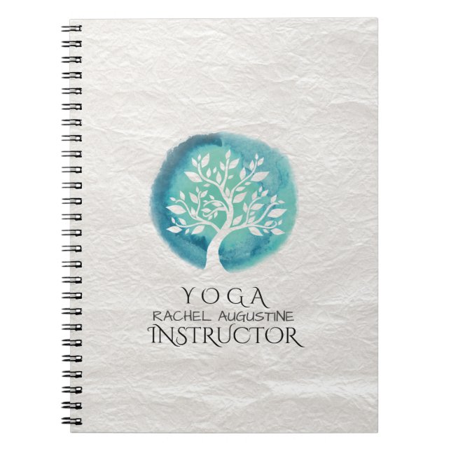 YOGA Meditation-instruktionens Elegant Watercolor  Anteckningsbok (Framsidan)
