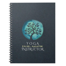 YOGA Meditation-instruktionens Elegant Watercolor  Anteckningsbok