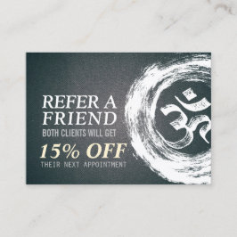 YOGA Meditation-instruktionsreferens OM ZEN-symbol Rabattkort