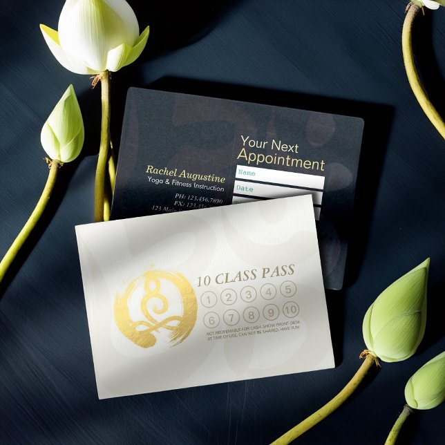 Yoga Meditation-instruktör 10 klass för lösenordsf Lojalitetskort (Skapare uppladdad)