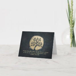 Yoga Meditation Instruktör Black Guld Träd citat Kort
