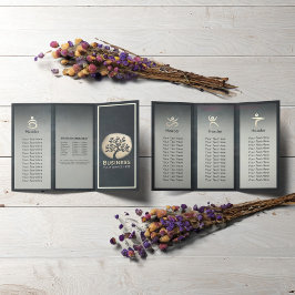 Yoga Meditation-instruktör Black Guld Träd TriFold