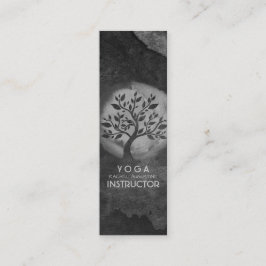 Yoga Meditation-instruktör Black & White Träd Logo Mini Visitkort