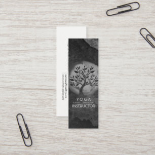 Yoga Meditation-instruktör Black & White Träd Logo Mini Visitkort