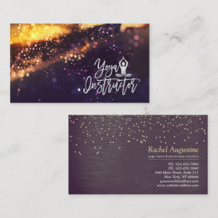 Yoga Meditation-instruktör Blue Guld Bokeh Glitter Visitkort