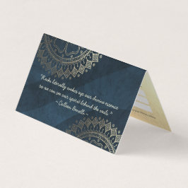 Yoga Meditation-instruktör Blue Guld Mandala Pris Visitkort