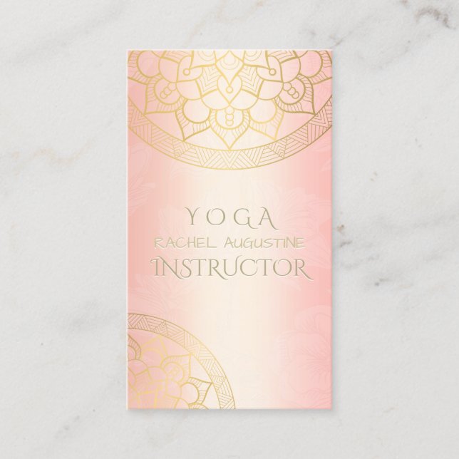 YOGA Meditation-instruktör Chic Ro Guld Mandala Visitkort (Framsida)