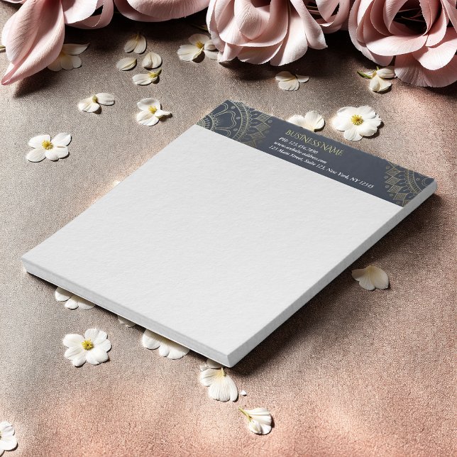 Yoga Meditation-instruktör Guld Mandala-marinblått Anteckningsblock (Skapare uppladdad)