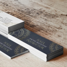 Yoga Meditation-instruktör Guld Mandala-marinblått Mini Visitkort