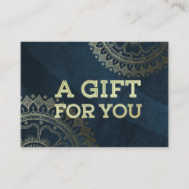 Yoga Meditation-instruktör Guld Mandala-marinblått Rabattkort