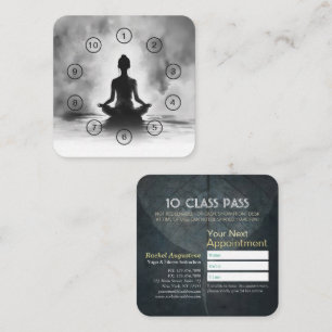 Yoga Meditation Instruktör Lotus Pose Klass Pass Lojalitetskort