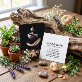 Yoga Meditation Instruktör Lotus Pose Pinsel Strok Fyrkantigt Visitkort