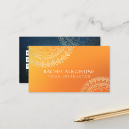 Yoga Meditation-instruktör Orange Guld Mandala Tidsbeställning Kort