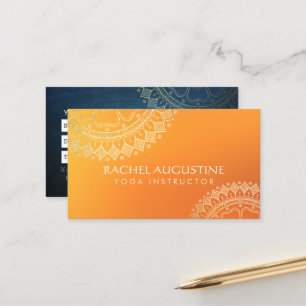 Yoga Meditation-instruktör Orange Guld Mandala Tidsbeställning Kort