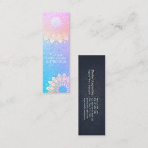 Yoga Meditation-instruktör Ro Blue Guld Mandala Mini Visitkort