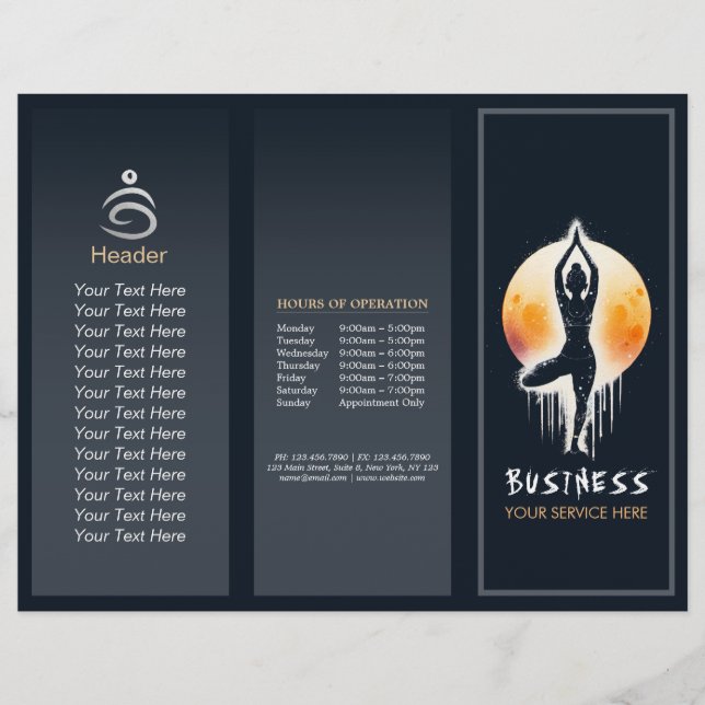 Yoga Meditation-instruktör Träd Pose Full Moon (Framsida)