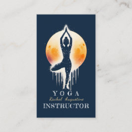 Yoga Meditation-instruktör Träd Pose Full Moon Visitkort