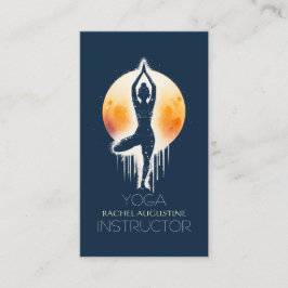Yoga Meditation-instruktör Träd Pose Full Moon Visitkort