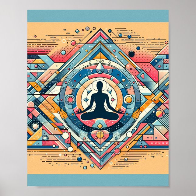 Yoga Meditation Konstaffisch Poster (Framsidan)
