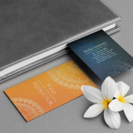 Yoga meditation lärare Modern Orange Guld Mandala Visitkort