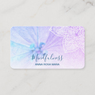 *~* Yoga Meditation Mandala Reiki Blommigt Glitter Visitkort