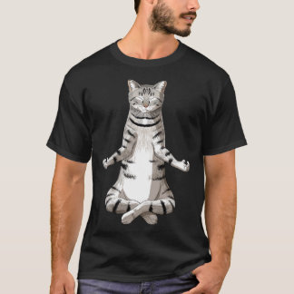 Yoga Meditation Manx Cat T Shirt