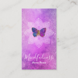 ** Yoga Meditation Mindfulness Mandala Butterfly Visitkort