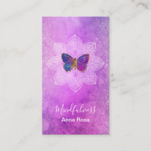 *~* Yoga Meditation Mindfulness Mandala Butterfly Visitkort