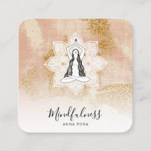 *~* Yoga Meditation Mindfulness Mandala Goddess QR Fyrkantigt Visitkort