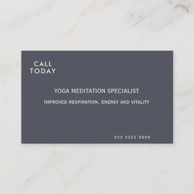 Yoga Meditation Minimalist Indigo Ivory Visitkort (Framsida)