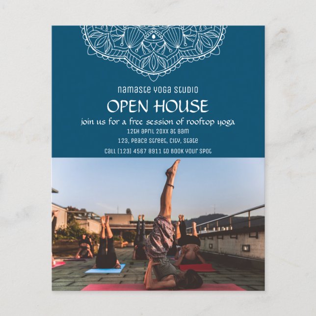 Yoga Meditation Open House-reklamfoto Flygblad (Framsidan)