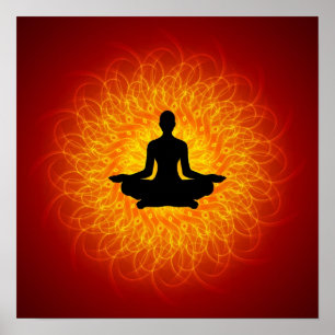 Yoga - Meditation på Mandala Poster