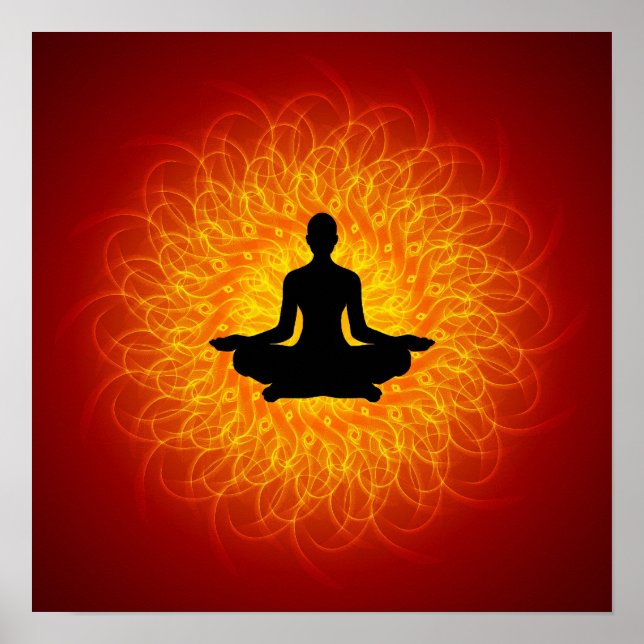 Yoga - Meditation på Mandala Poster (Framsidan)