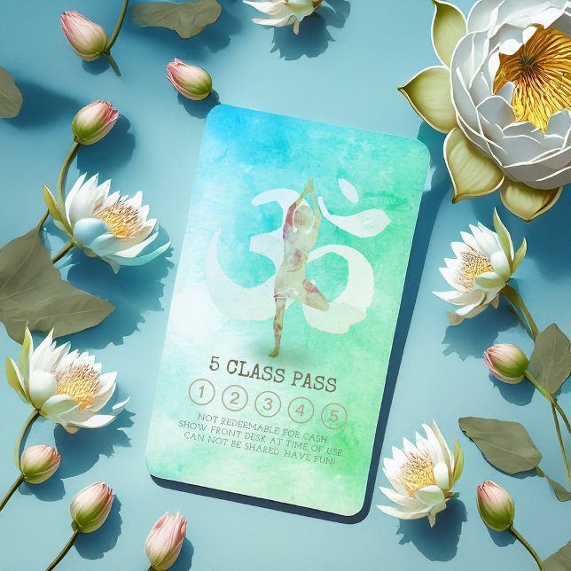 Yoga Meditation Pose Om Symbol Class Pass Loyalty Lojalitetskort (Skapare uppladdad)