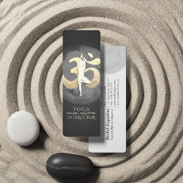 Yoga Meditation Pose OM Symbol Modern Black & Guld Mini Visitkort