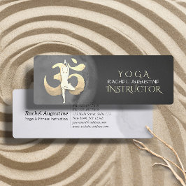 Yoga Meditation Pose OM Symbol Modern Black & Guld Mini Visitkort