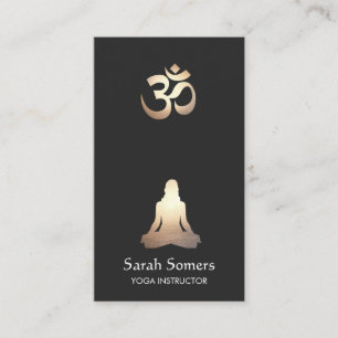 Yoga Meditation Pose Om Symbol Visitkort