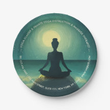 Yoga Meditation Pose på Sten Full Moon Stars Natt