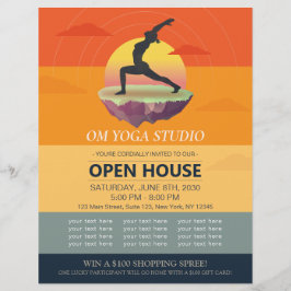 Yoga Meditation Pose Sol Flies Island Open House Reklamblad