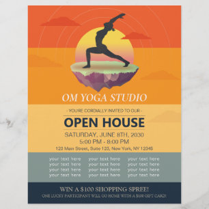 Yoga Meditation Pose Sol Flies Island Open House Reklamblad