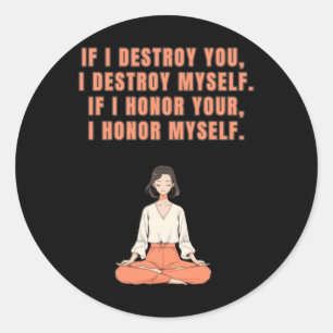 Yoga Meditation Positive Thinking Quotes Stcker Runt Klistermärke
