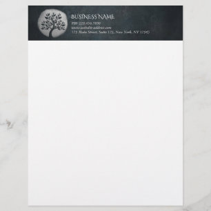 Yoga Meditation Reiki-instruktör Black Silver Träd Brevhuvud