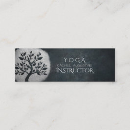 Yoga Meditation Reiki-instruktör Black Silver Träd Mini Visitkort