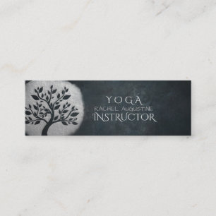 Yoga Meditation Reiki-instruktör Black Silver Träd Mini Visitkort