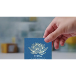YOGA Meditation Reiki-instruktör Blue & Guld Lotus Fyrkantigt Visitkort