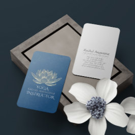 YOGA Meditation Reiki-instruktör Blue & Guld Lotus Visitkort