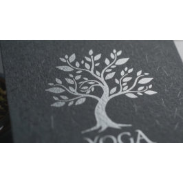 Yoga Meditation Reiki Instruktör Svart Silver Träd Tidsbeställning Kort