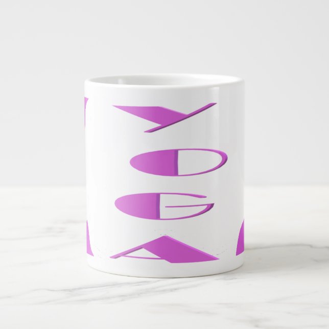Yoga meditation relaxation blek lila vit yoga jumbo mugg (Framsidan)