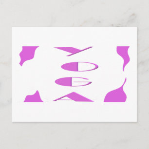 Yoga meditation relaxation blek lila vit yoga vykort