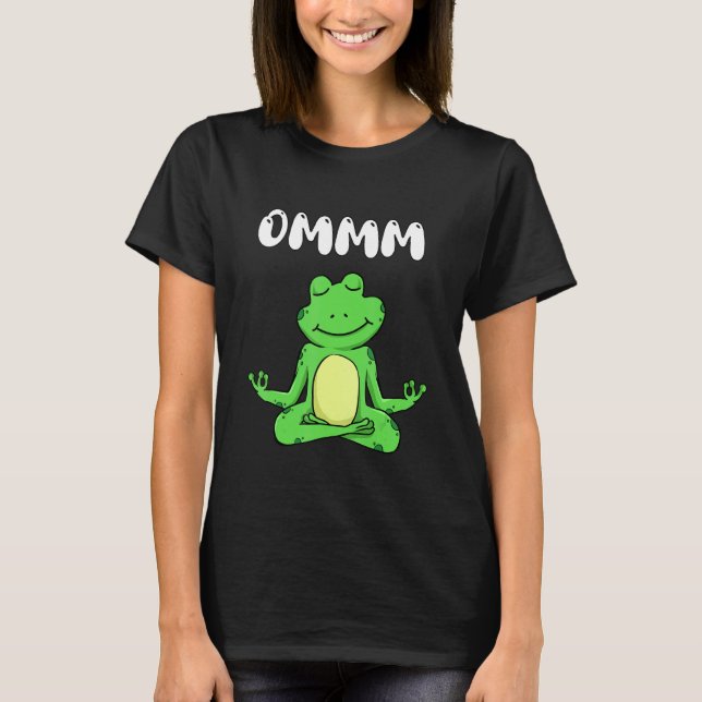 Yoga Meditation Relaxation Chakra Frog T Shirt (Framsida)